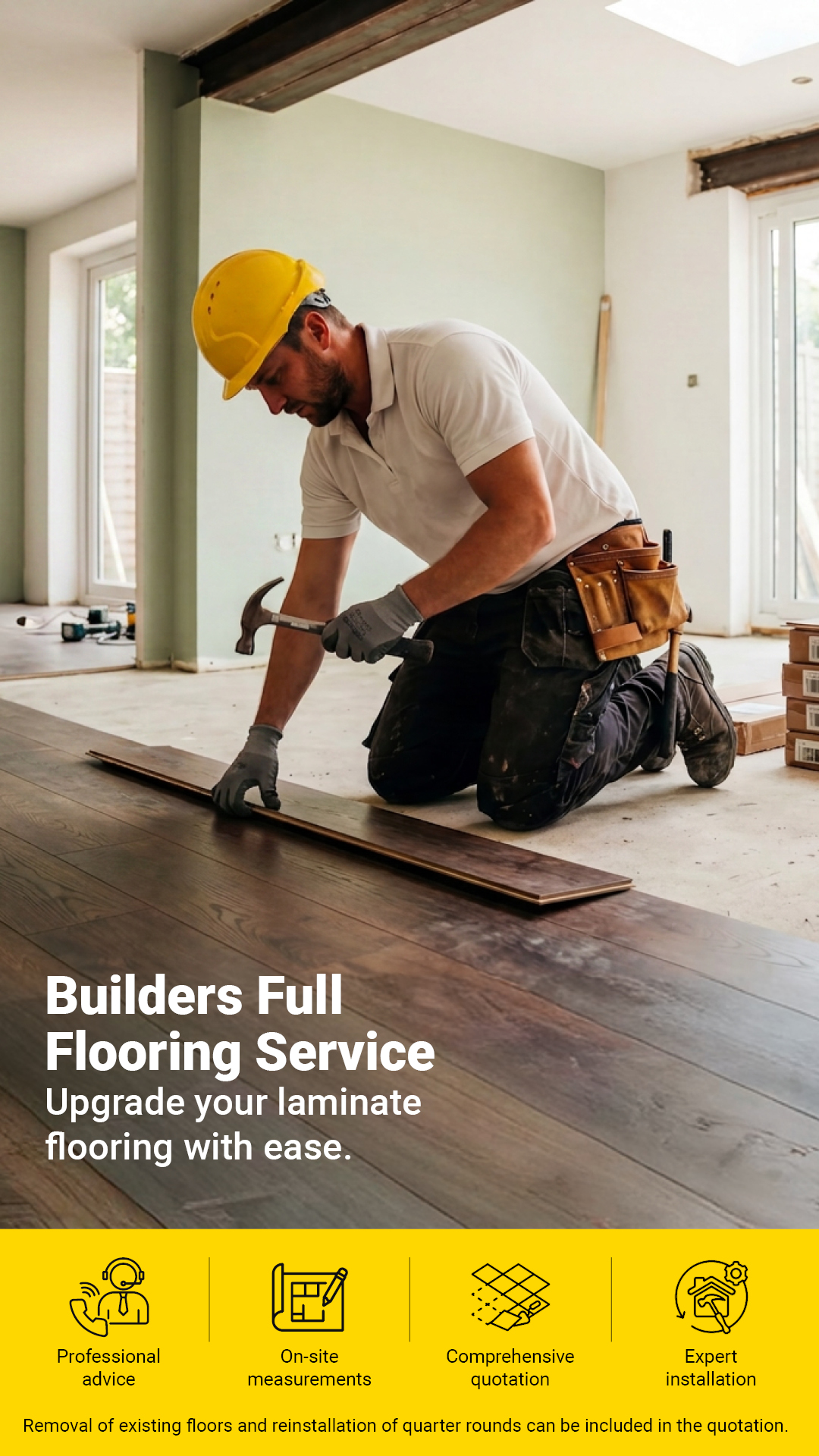 Builderssa Facebook ad: Upgrade your floors with laminate.