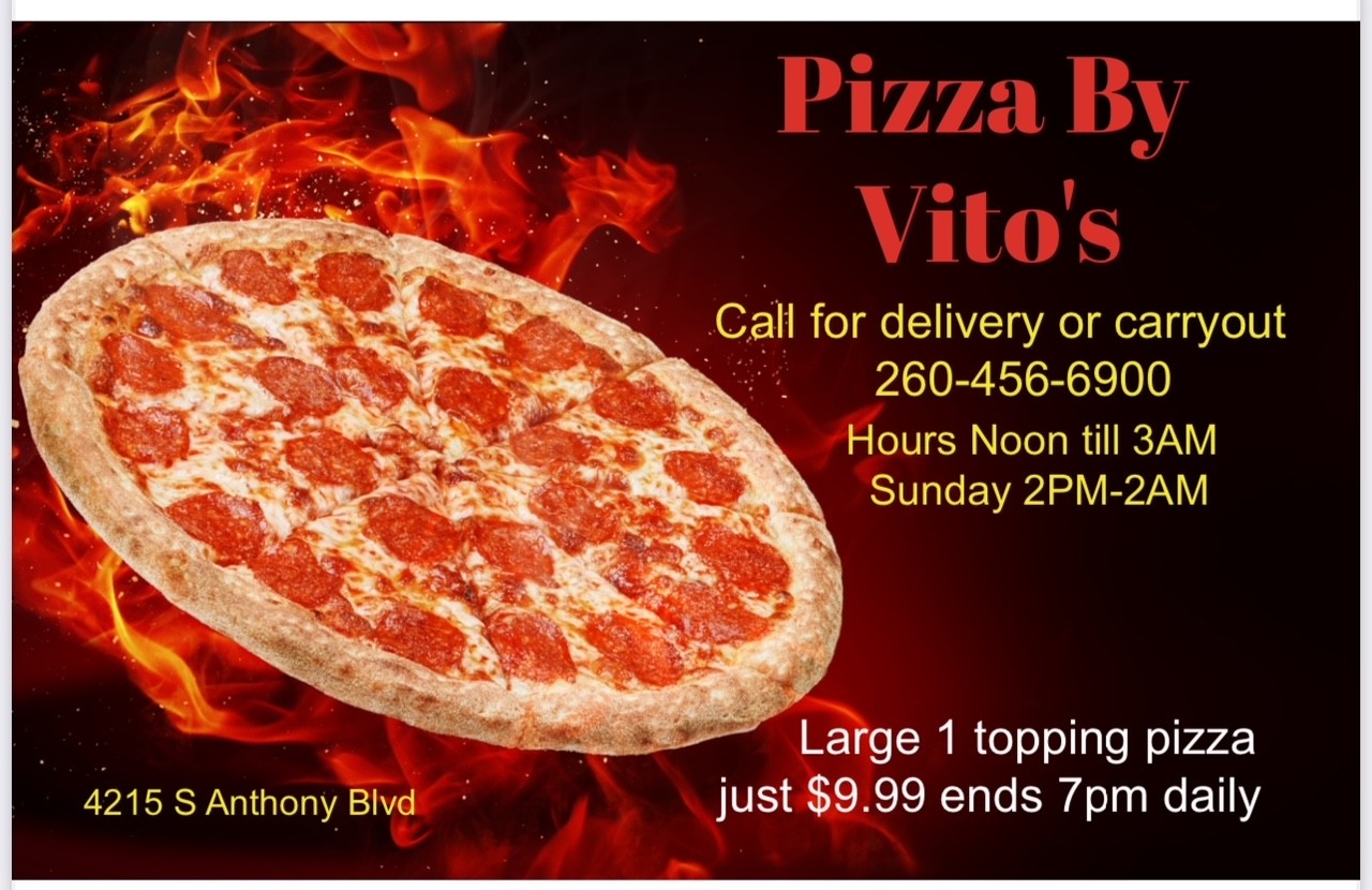 Pizza By Vito's Facebook ad: Locally owned and operated pizzeria