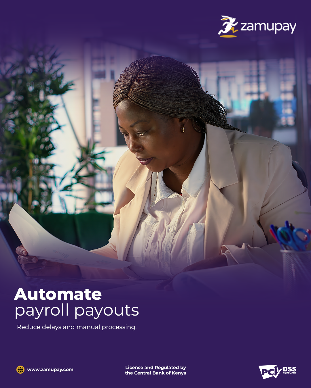 Zamupay Facebook ad: Manage bulk payouts better