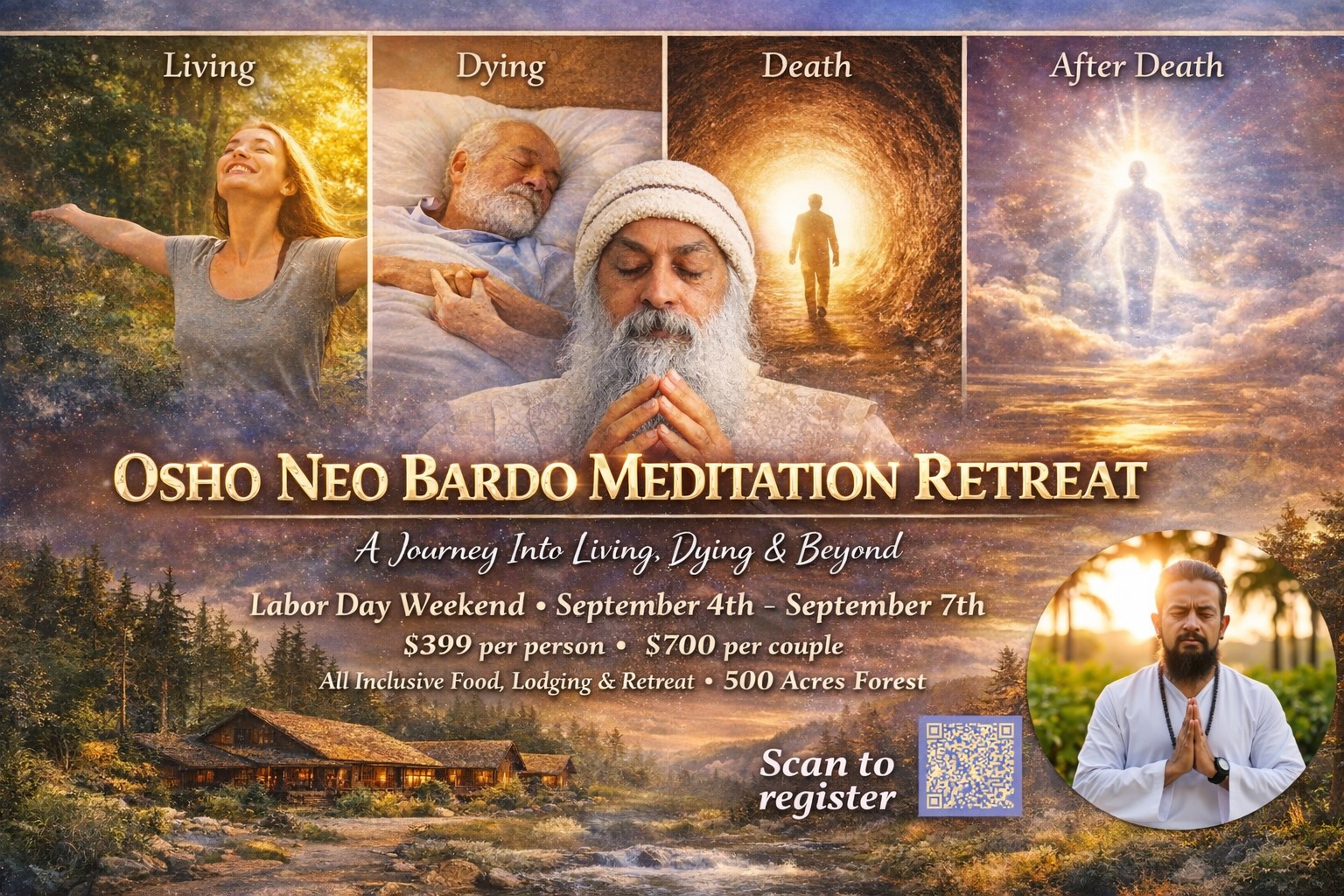 Atmo Chaitanya Facebook ad: Osho Neo Bardo 3-day workshop with Atmo