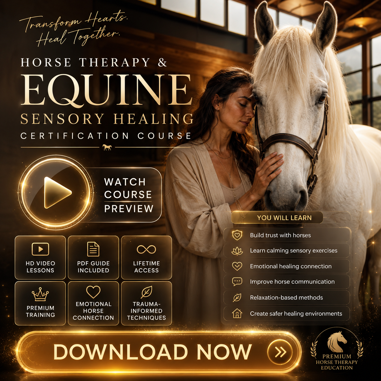 HorseMaster Academy Facebook ad: Equine Assisted Sensory and Relaxation Exercises, Horselland