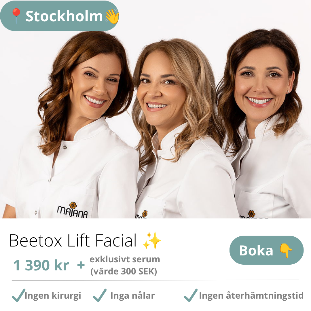 Majana Facebook ad: Beetox Lift Facial i Stockholm + gratis serum (värde 300 kr)