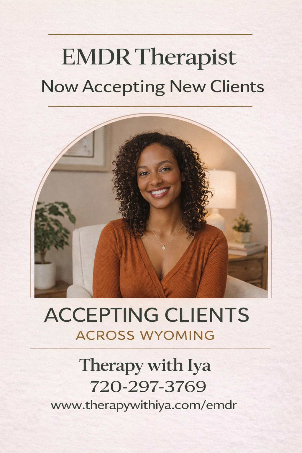 Therapy With Iya Facebook ad: Wyoming Women! Have you tried therapy… but still…