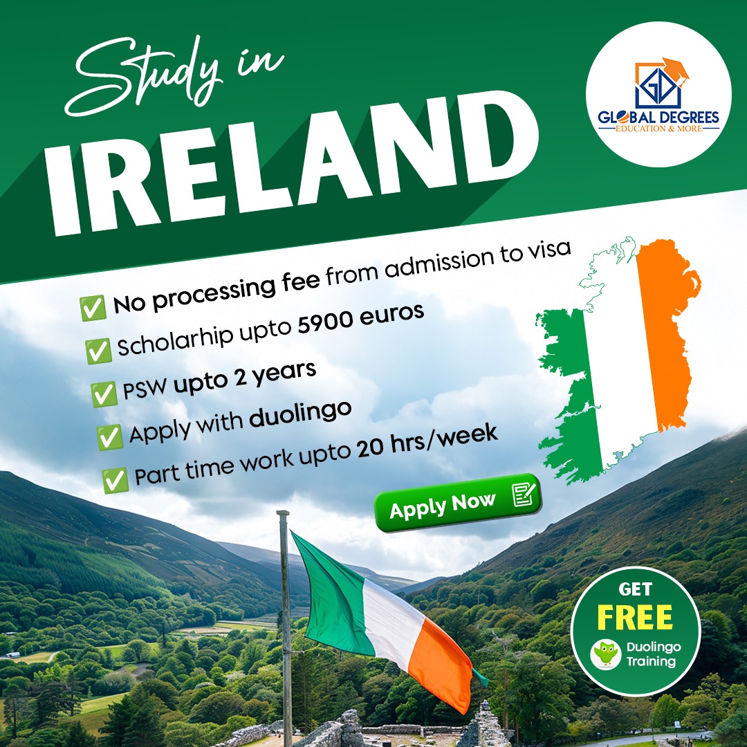 Global Degrees Facebook ad: Study in the Ireland with Global Degrees