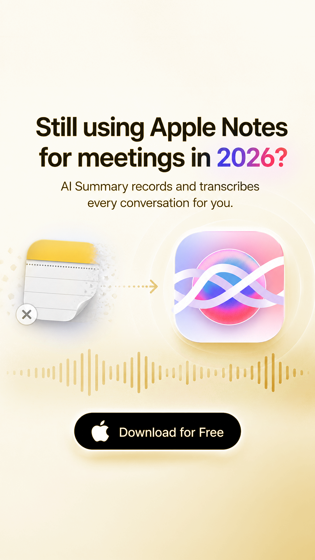 AI Summary - Meeting Notes Facebook ad: Meet your AI meeting assistant