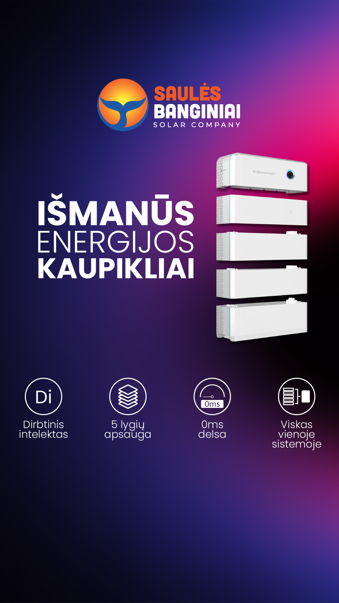 Saulės banginiai - Saulės elektrinės Facebook ad