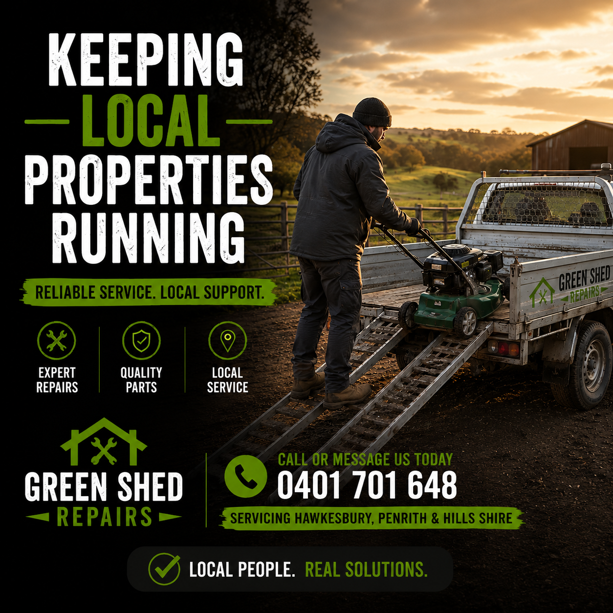 Green Shed Repairs Facebook ad: Love practical maintenance tips, workshop insights and…
