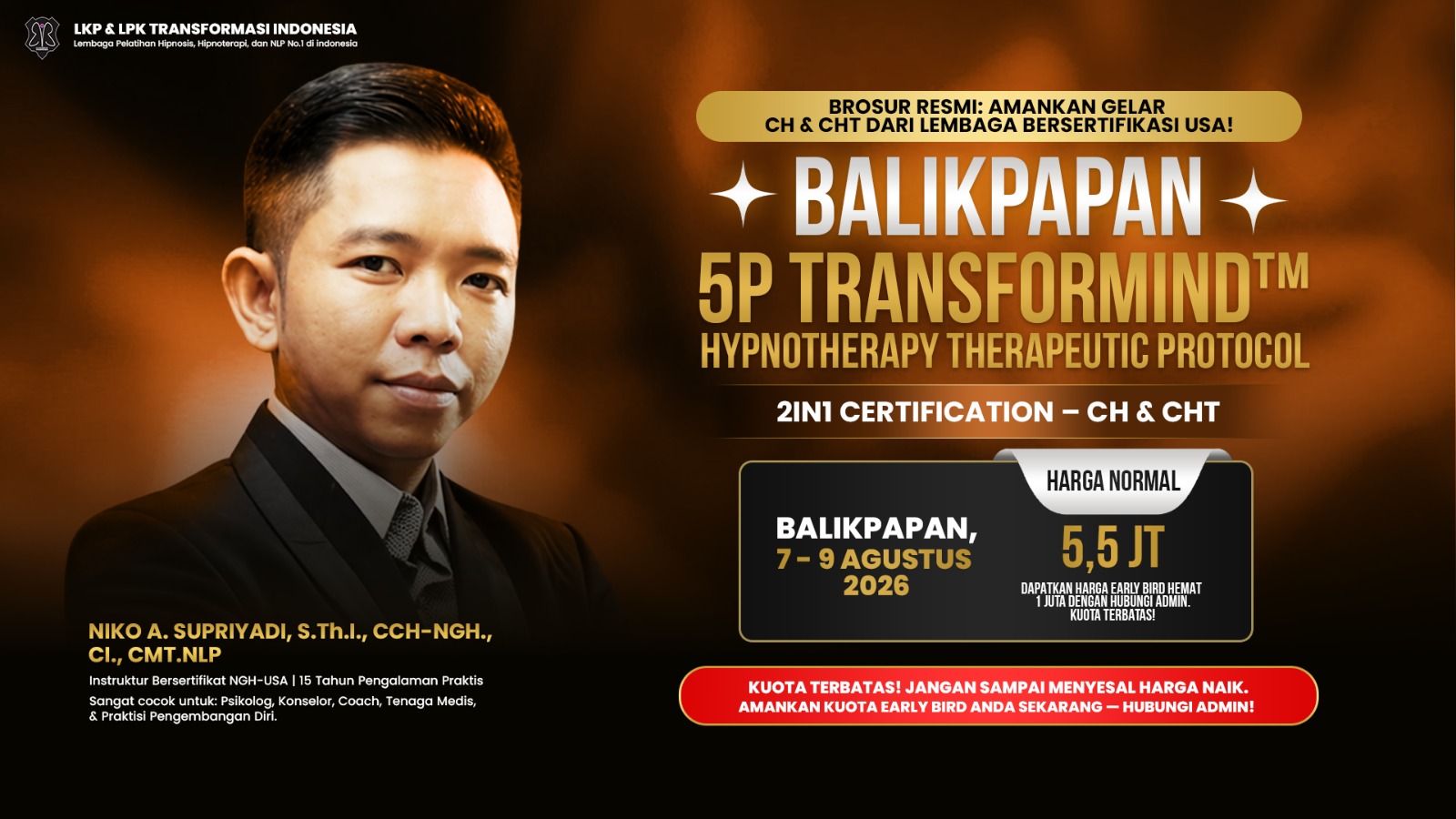 Transformasi Indonesia Facebook ad: Pelatihan Hipnoterapi Balikpapan Juni 2026
