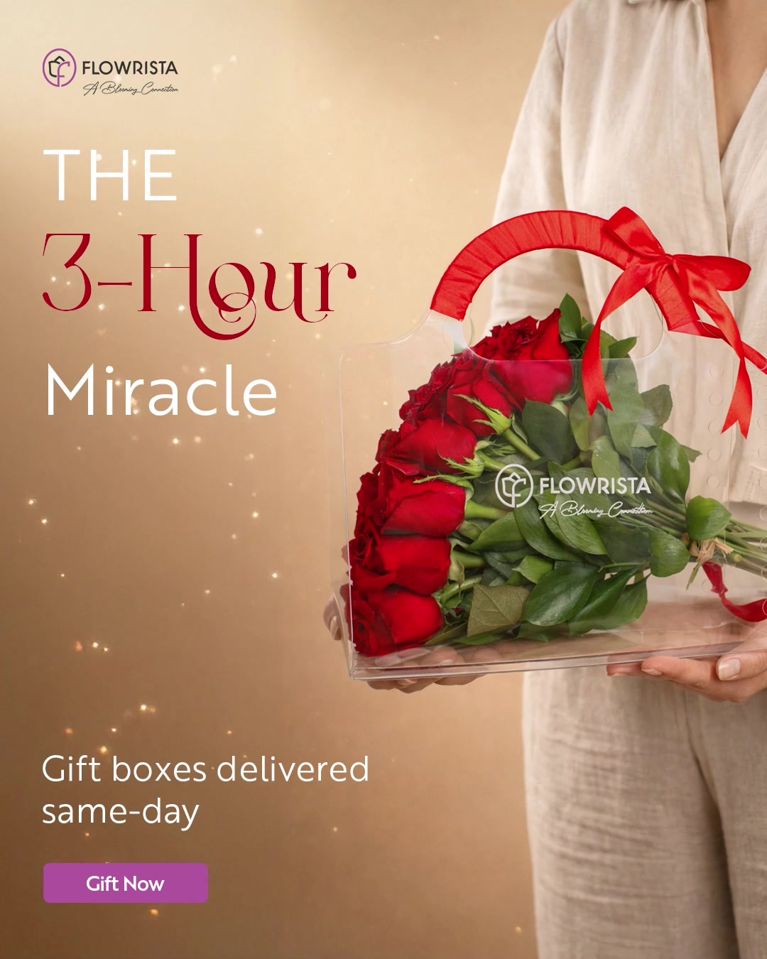Flowrista Facebook ad: From I forgot to The best gift in 180 minutes