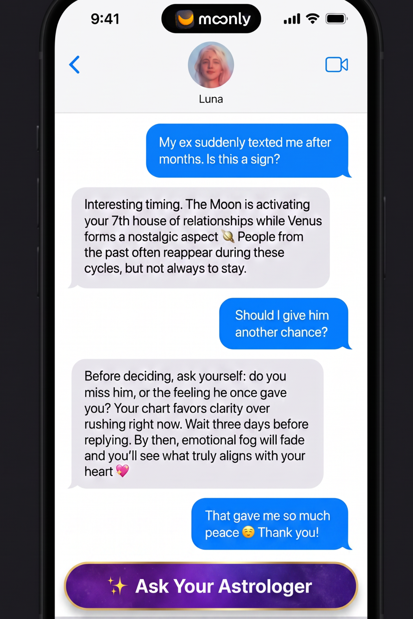 Moonly Facebook ad