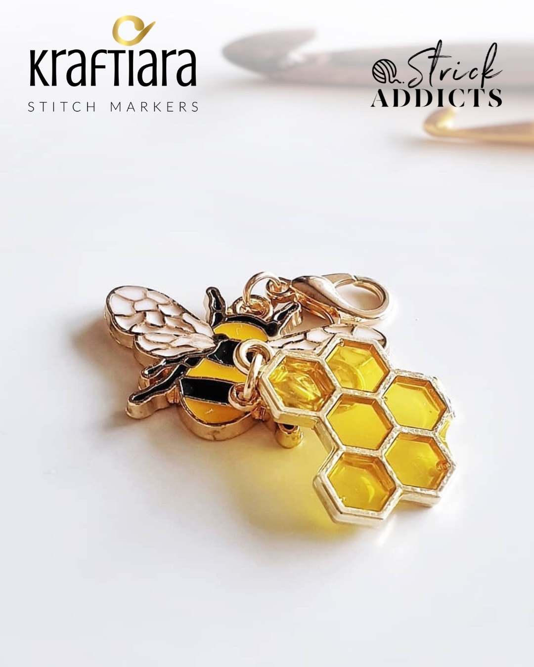 Strick Addicts Facebook ad: Mit Liebe von Hand zusammengestellt, kleine Bienen für…