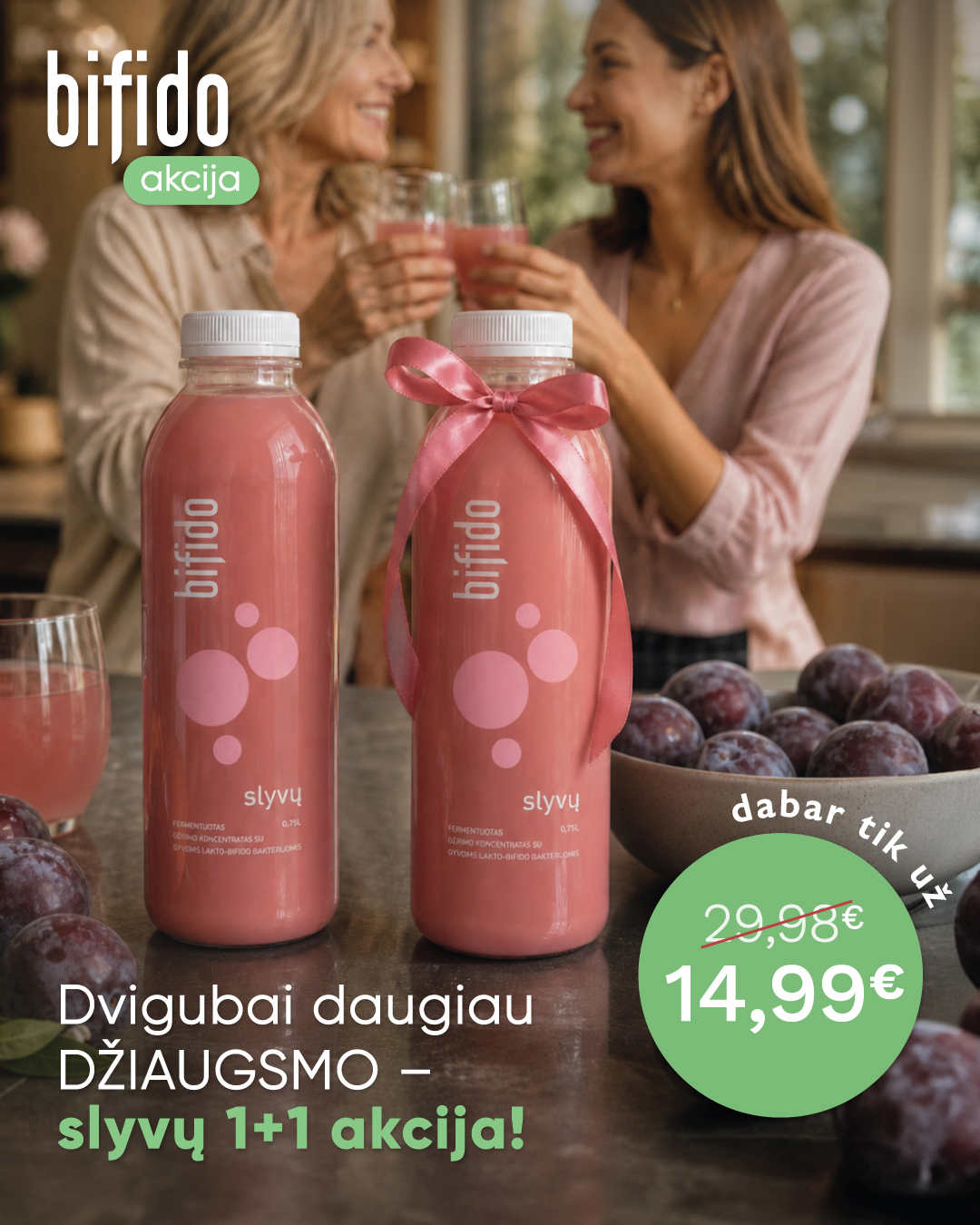 Bifido.lt Facebook ad: Gauti SLYVŲ 1+1 Dovanų