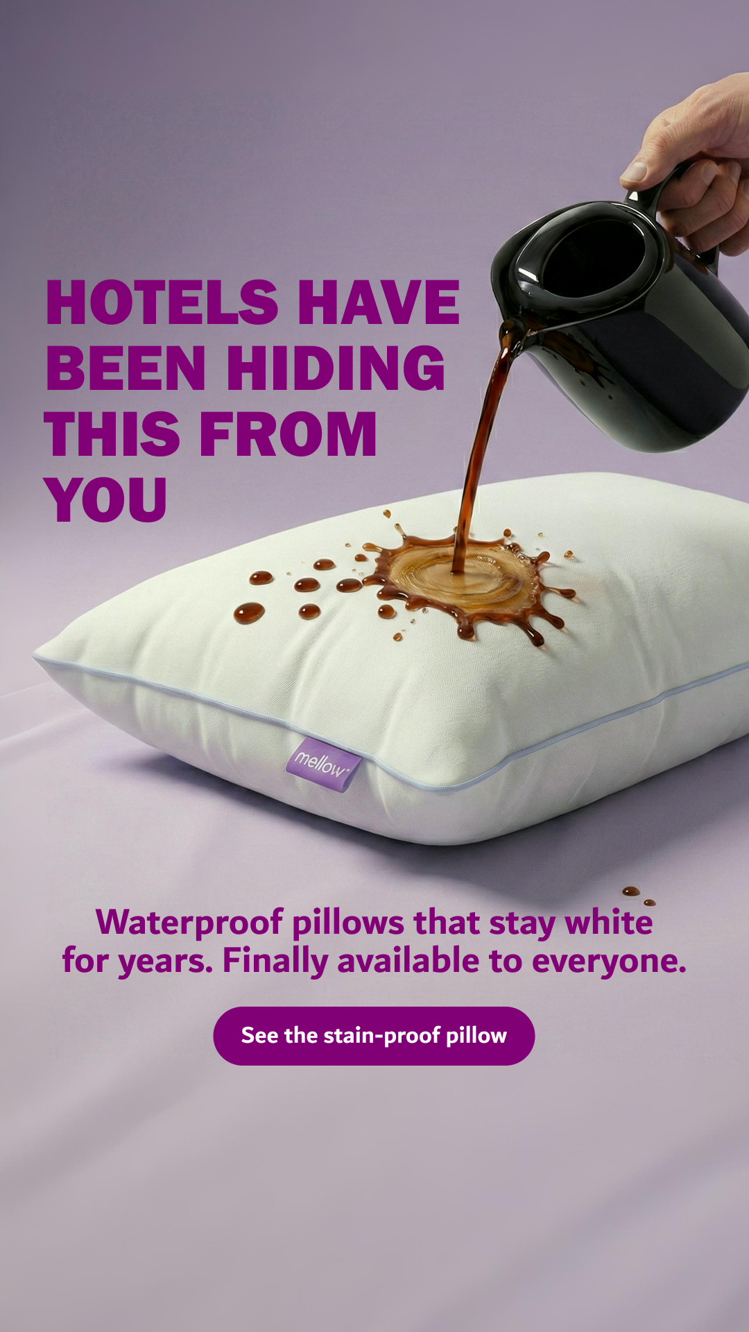 Mellow Hotel PIllows Facebook ad