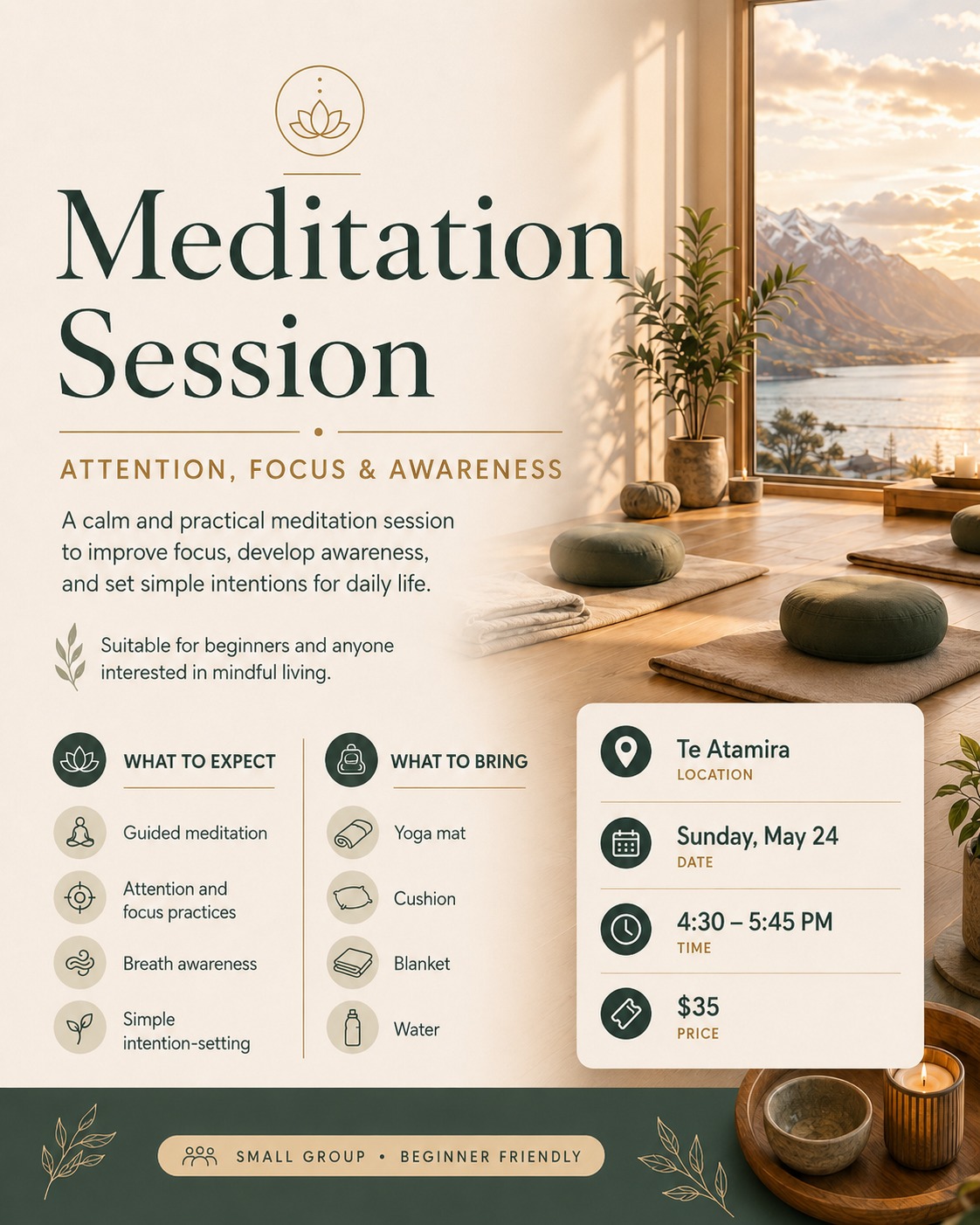 Cesar Enrique Carvajal Salamanca Facebook ad: Meditation Session: Attention, Focus & Awareness