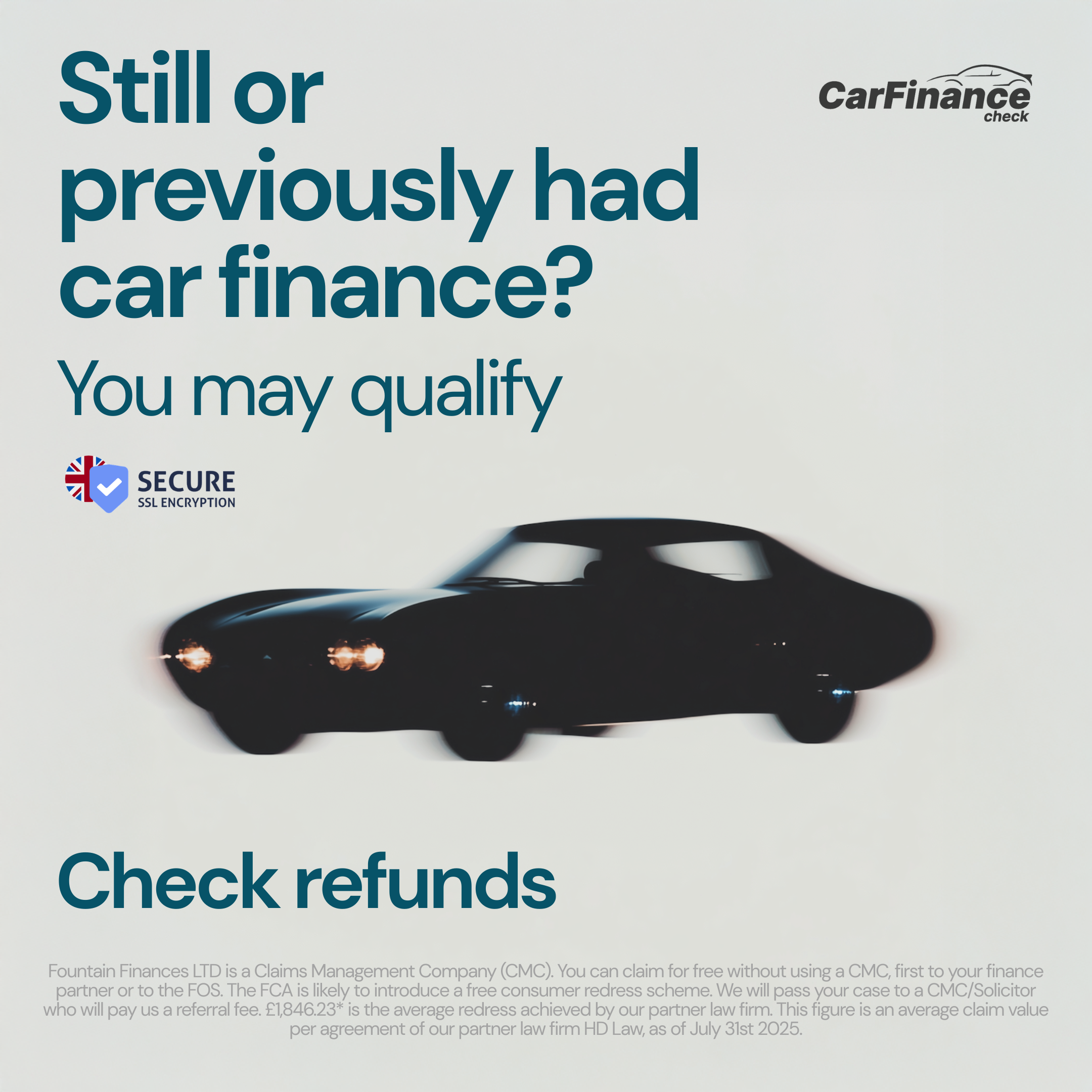 CarFinance Check Facebook ad from Mar 20, 2026