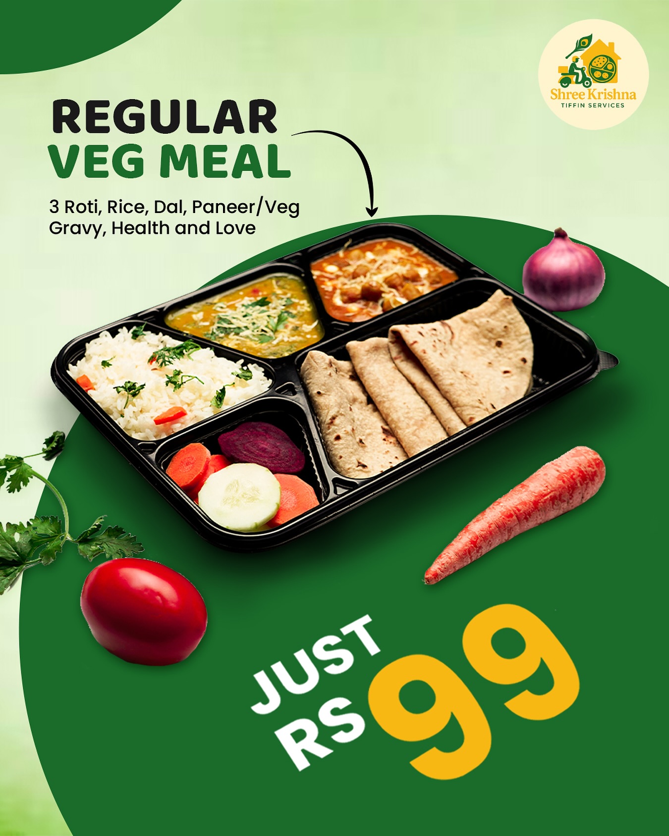shree krishna tiffin service  Facebook ad
