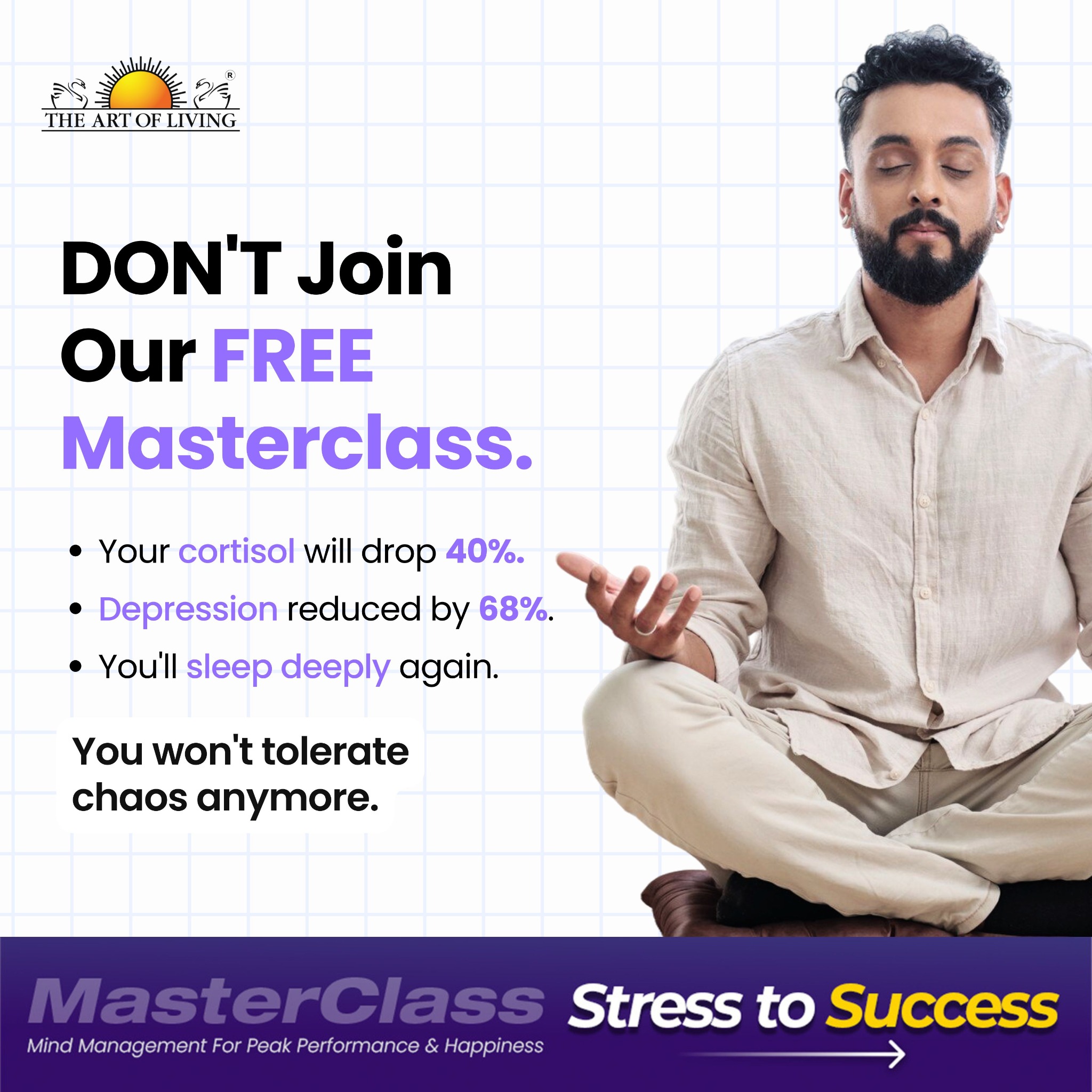 The Art of Living Facebook ad