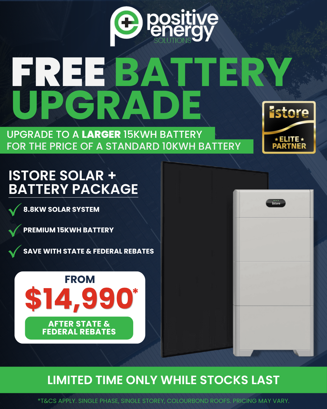 Positive Energy Facebook ad: FREE Battery Upgrade