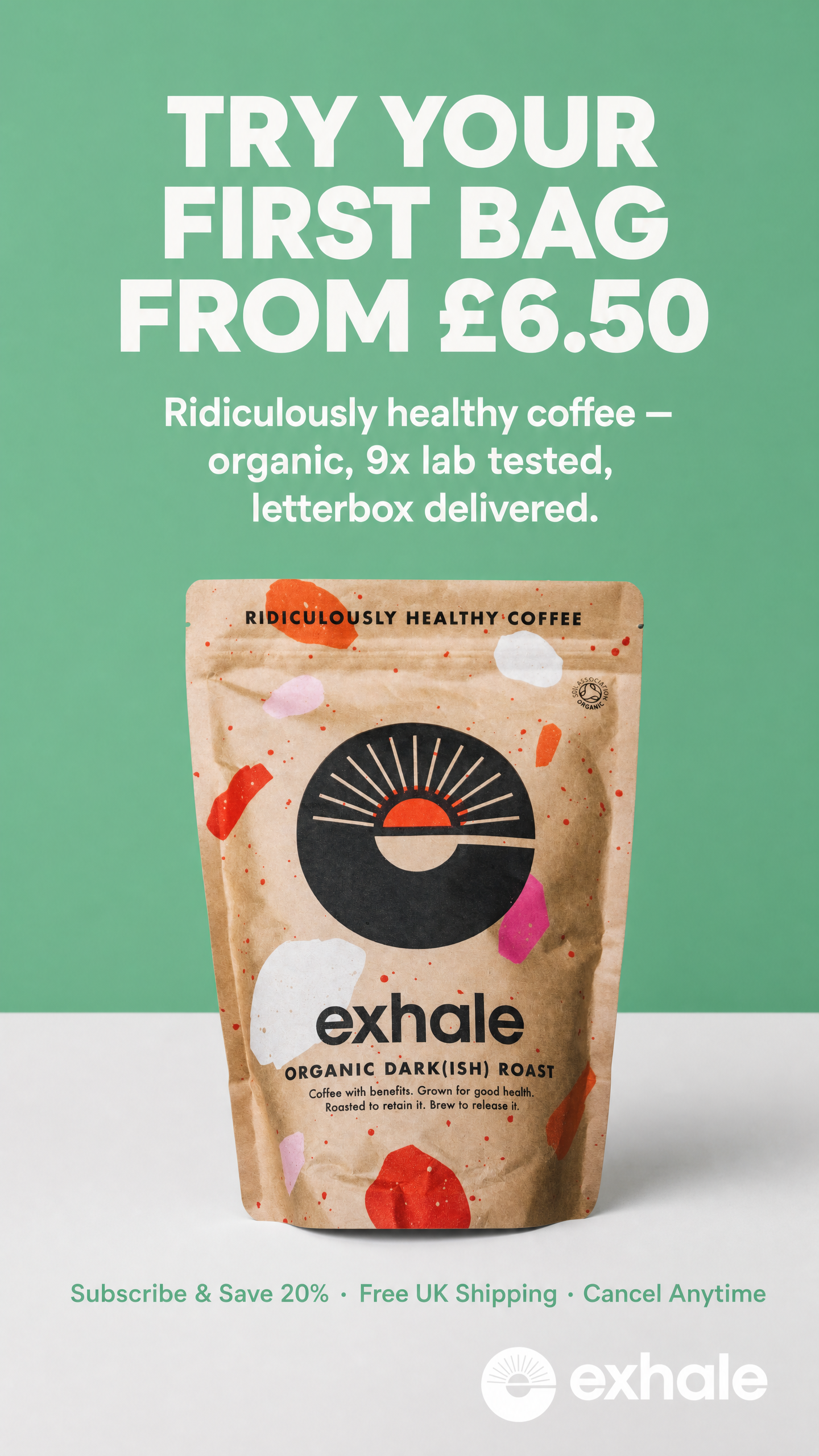 Exhale Healthy Coffee Facebook ad