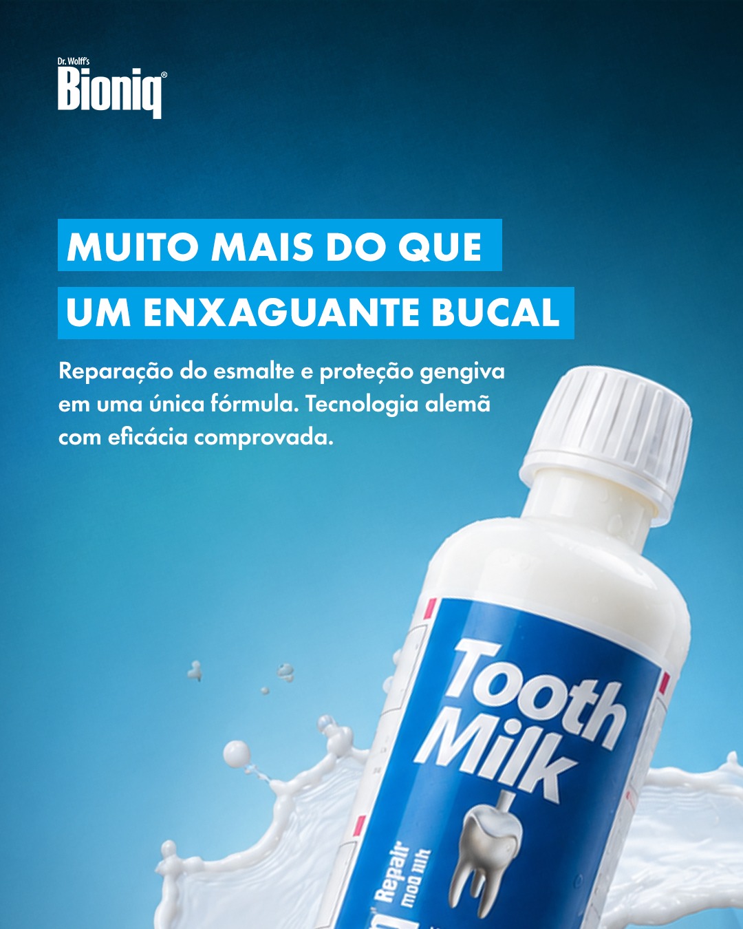 Bioniq Brasil Facebook ad: A biotecnologia Bioniq vai além do reparo mineral.