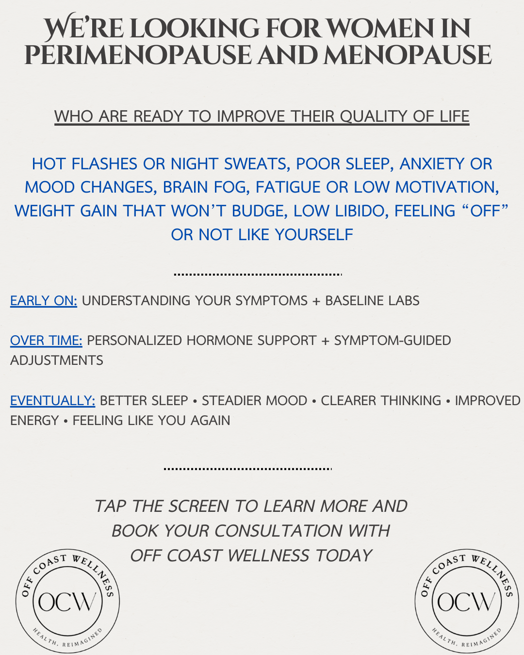 Off Coast Wellness Facebook ad