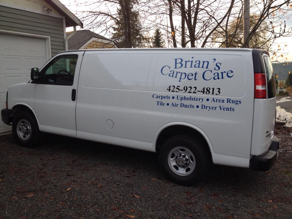 Brian's Carpet Care Facebook ad: Carpets, Upholstery, Area Rugs, Duct Vac, Dryer Vents!