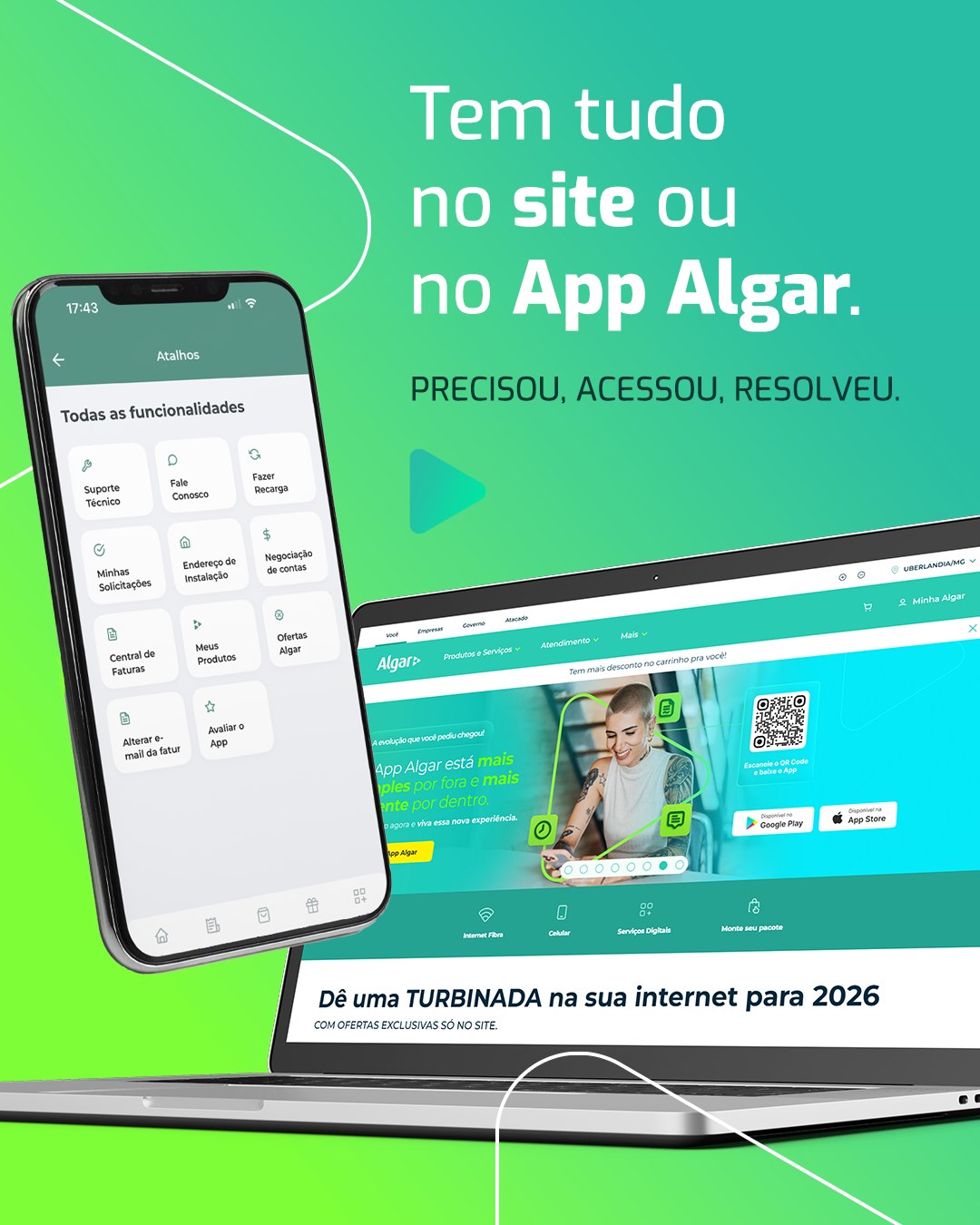 Algar Facebook ad: Aproveite a praticidade de resolver tudo o que…