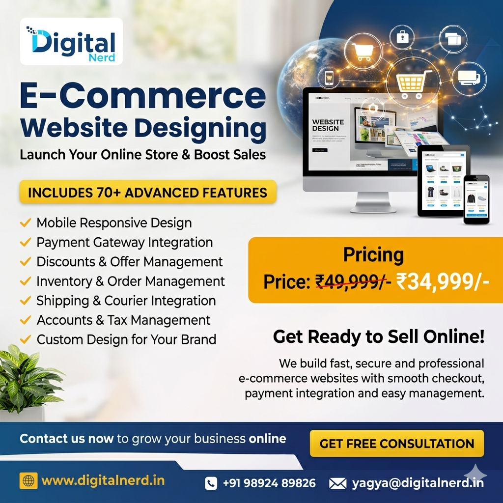 Digital Nerd Technologies Facebook ad: Get Your eCommerce Website Today