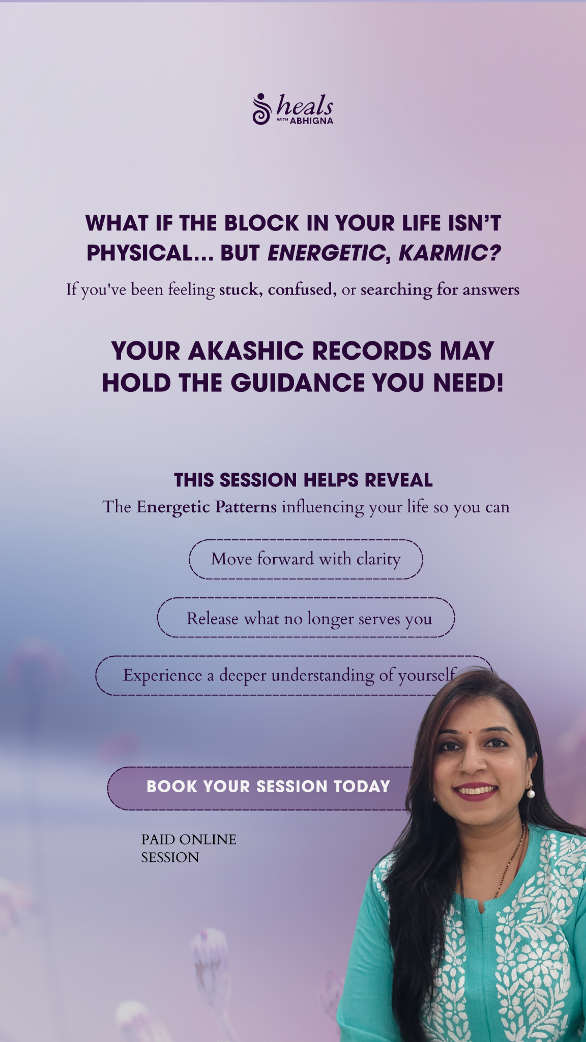 Heals with Abhigna Facebook ad: Step into the new year with clarity and…