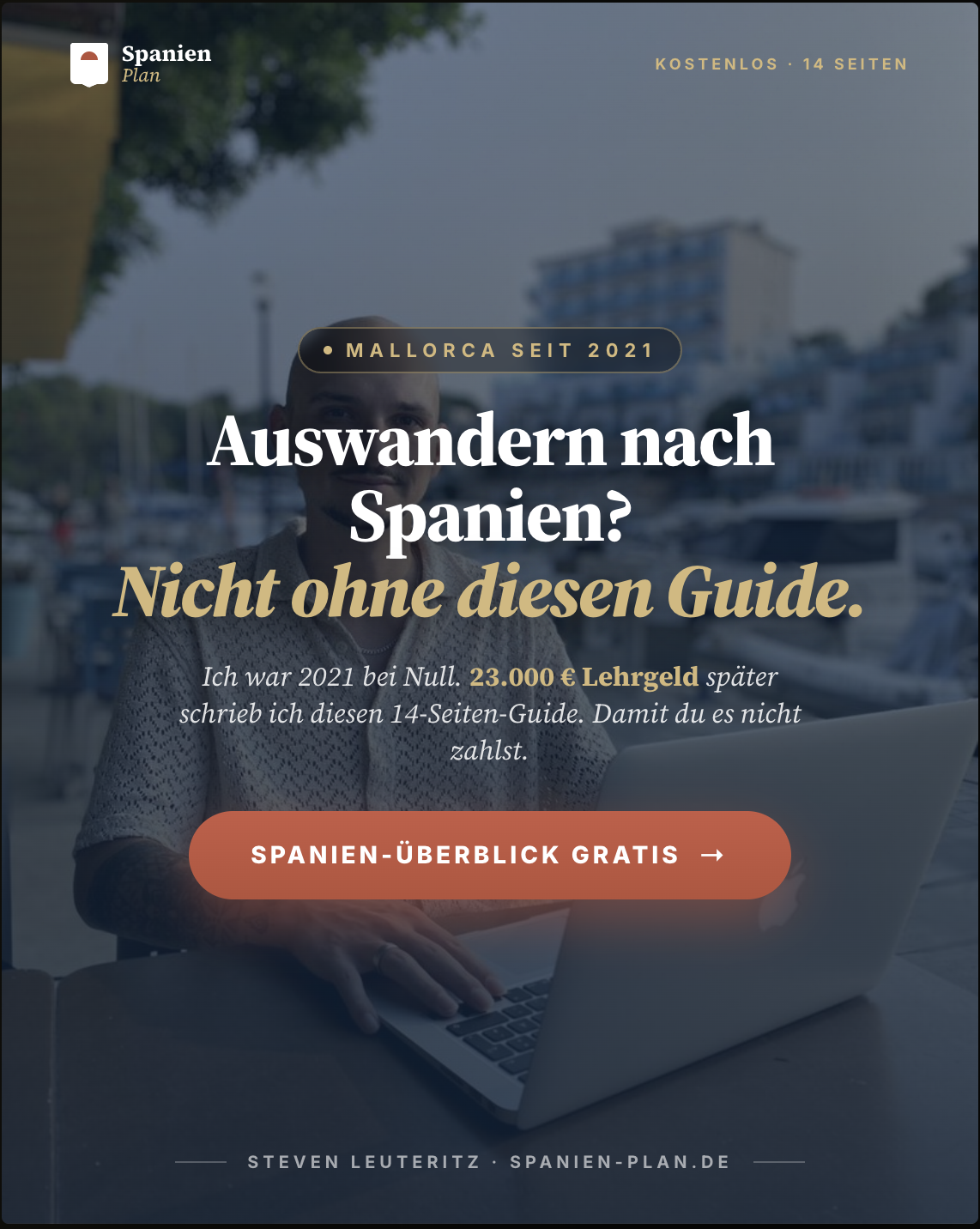 Spanien-plan.de Facebook ad: Auswandern nach Spanien? Nicht ohne diesen Guide.