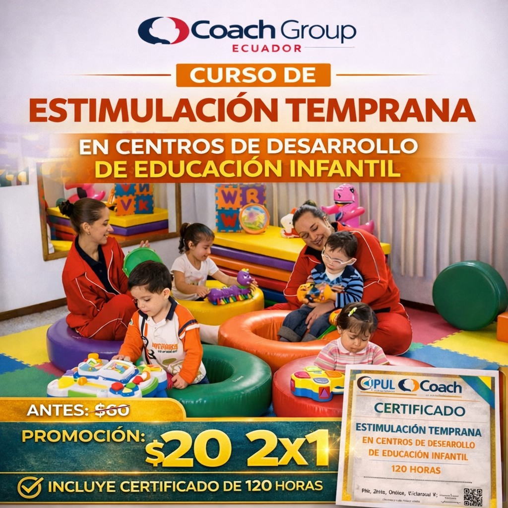 Cursos online COACH Ecuador Facebook ad: CURSO DE ESTIMULACIÓN TEMPRANA EN CENTROS DE DESARROLLO…
