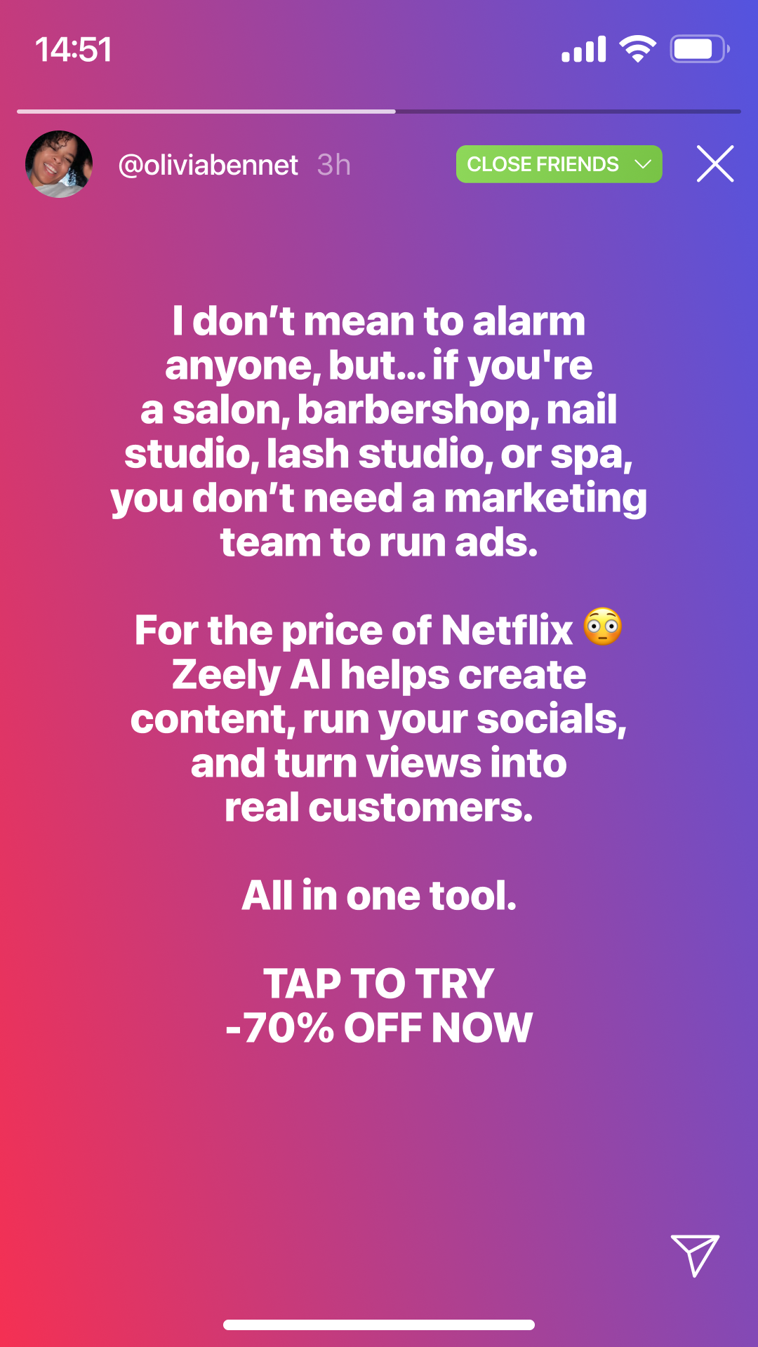 Zeely Facebook ad