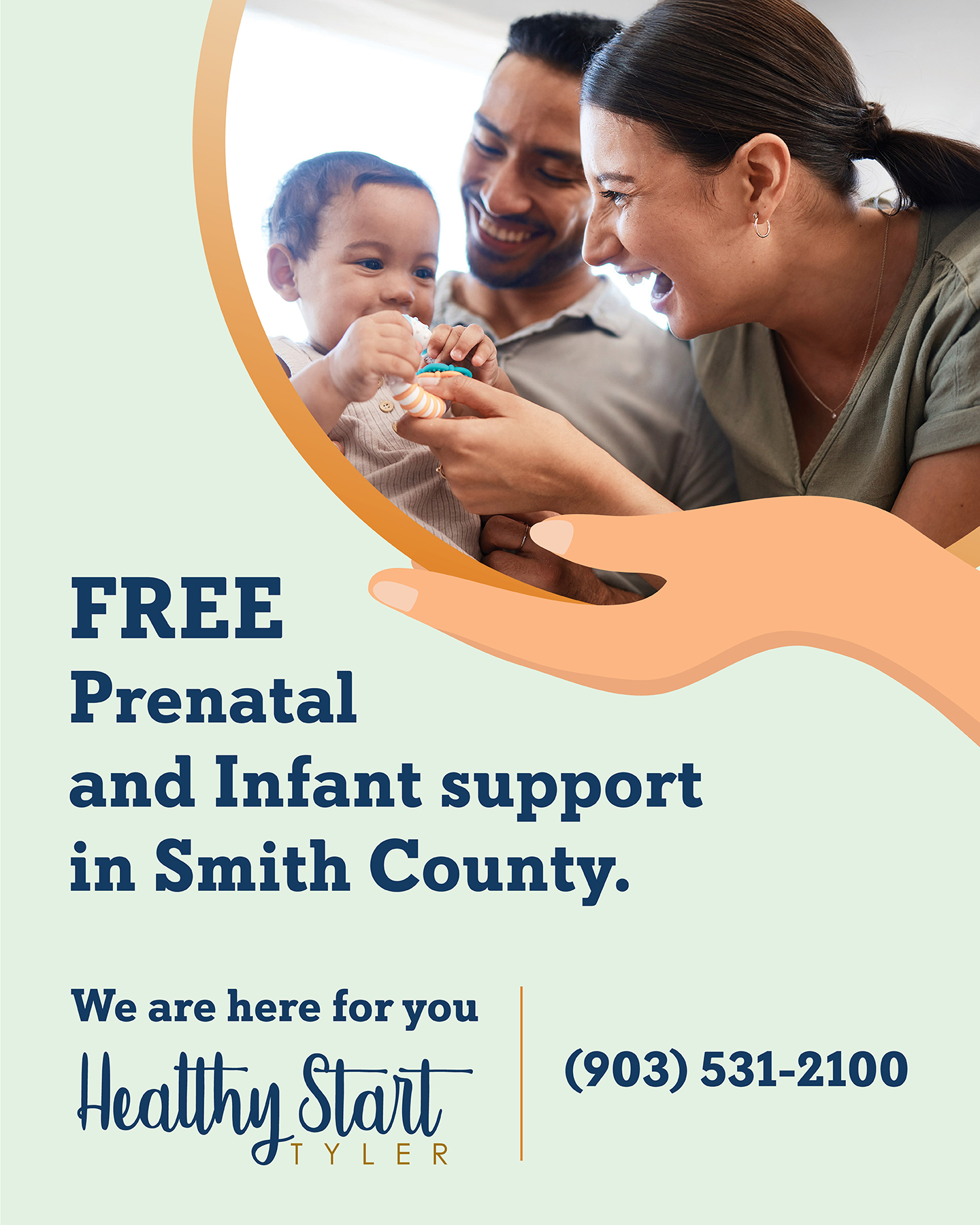 Healthy Start - Tyler Facebook ad: Pregnant or caring for a baby?