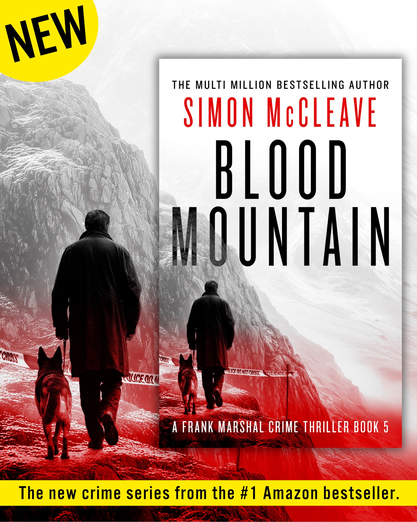 Simon McCleave Author Facebook ad: Blood Mountain: A Frank Marshal Crime Thriller (Marshal of…