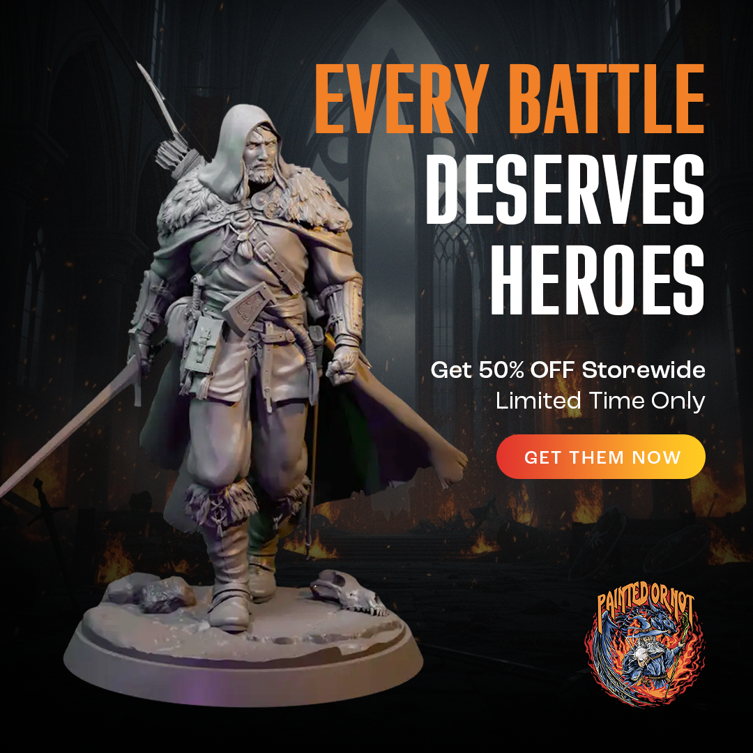 Painted Or Not Facebook ad: 50% OFF Resin Minis