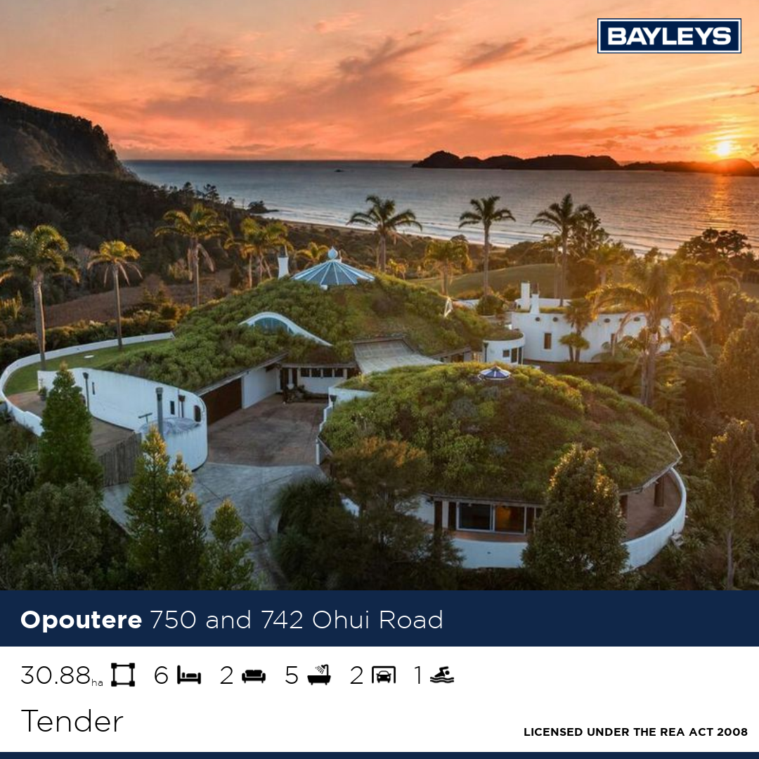 Dale Sholson & Gordon McGregor - Bayleys Whangamata Facebook ad: 750 and 742 Ohui Road, Opoutere