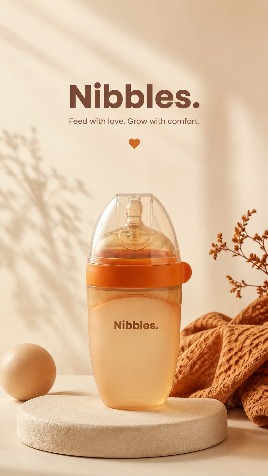 The Nibbles Facebook ad: Feeding made simple, comfortable, and baby-friendly.
