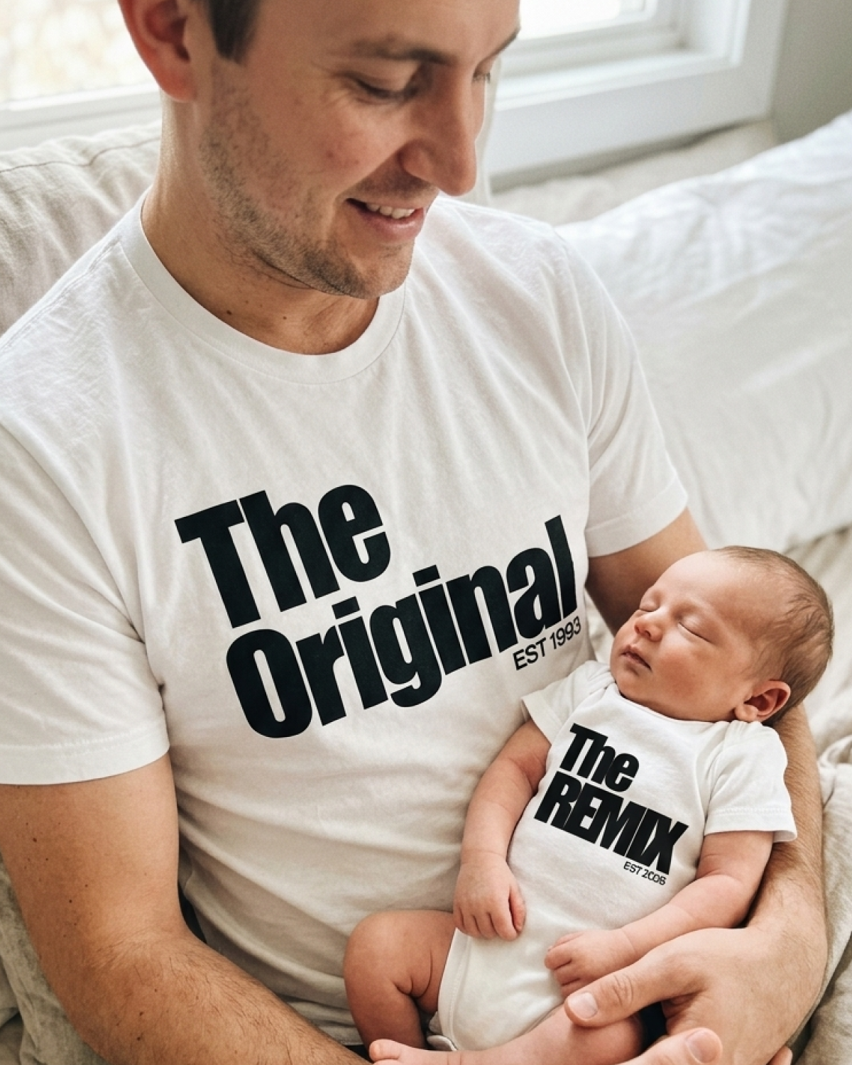 Bo & Birdie Facebook ad: The matching set for dad and baby