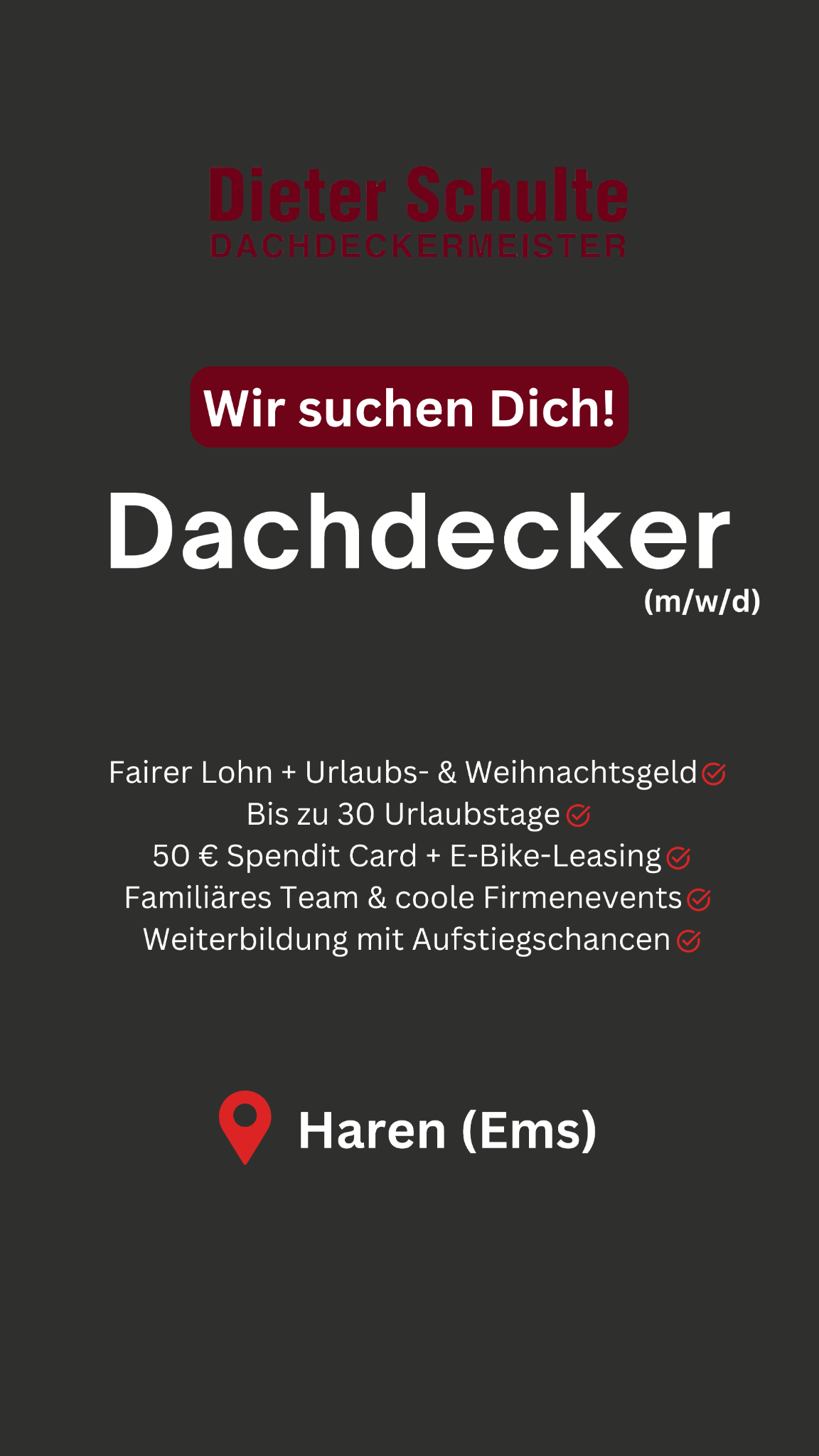 Schulte Dachdecker - Jobs Facebook ad from Jun 23, 2026