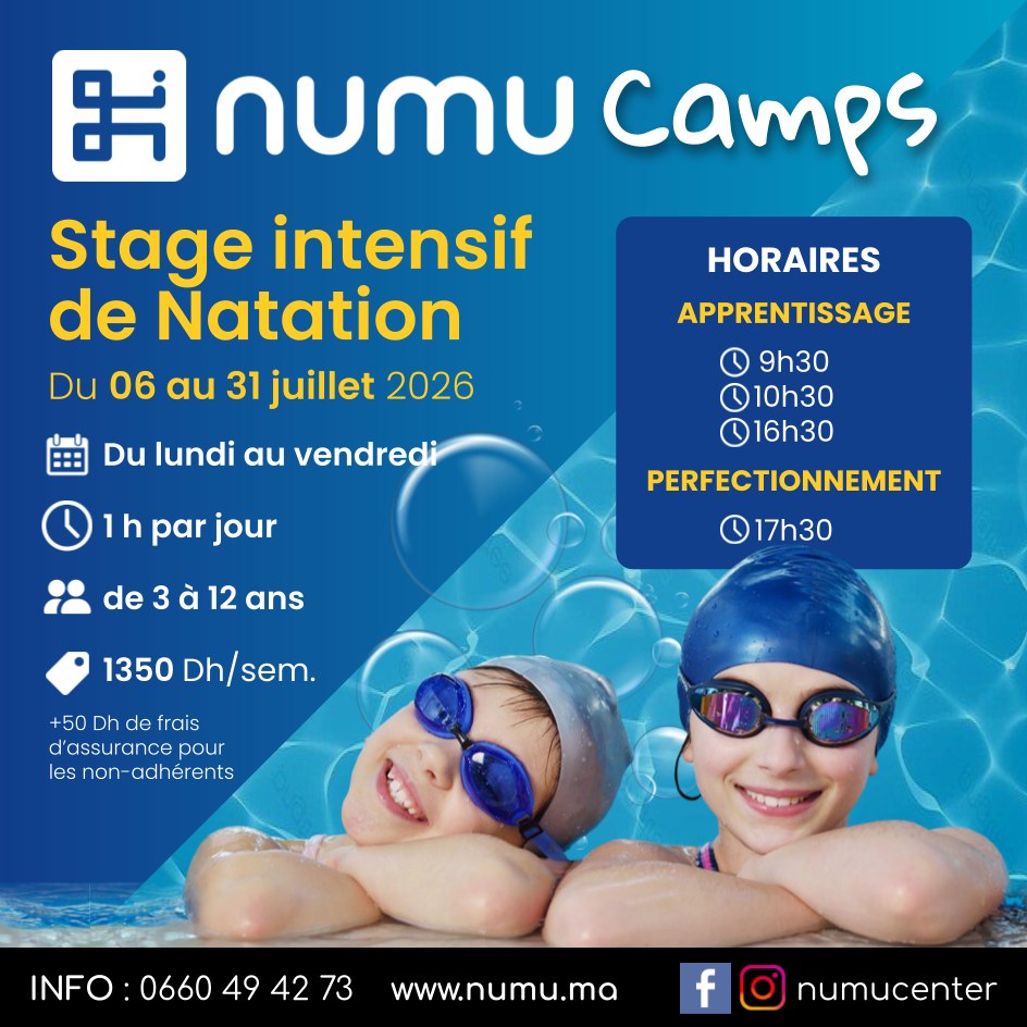 Numucenter Facebook ad: Profitez des vacances pour apprendre à nager ou…