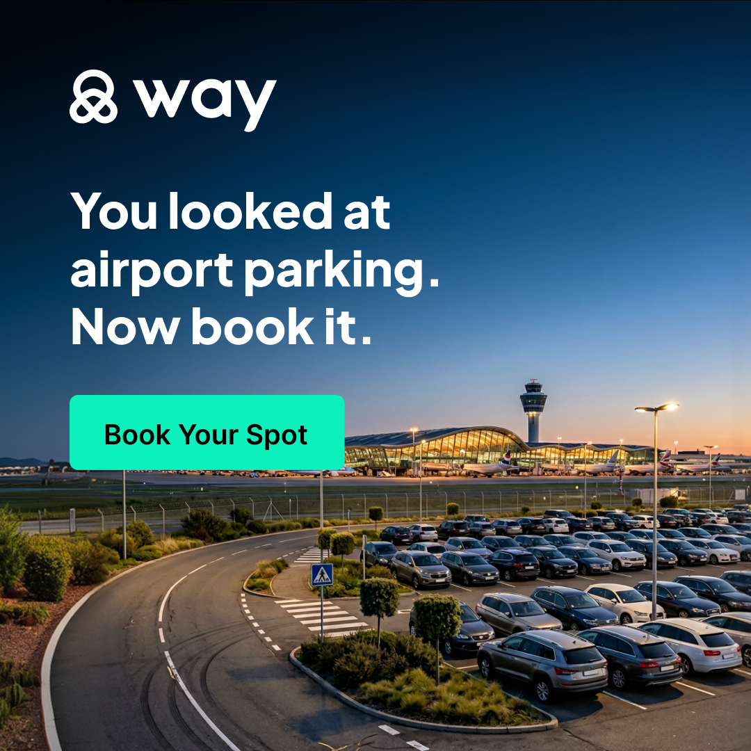Way.com Facebook ad: Book Airport Parking Now