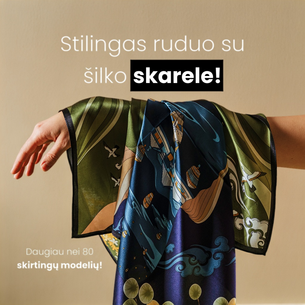 SilkEra Facebook ad: Išpardavimas! Šilkinės skarelės su nuolaidomis