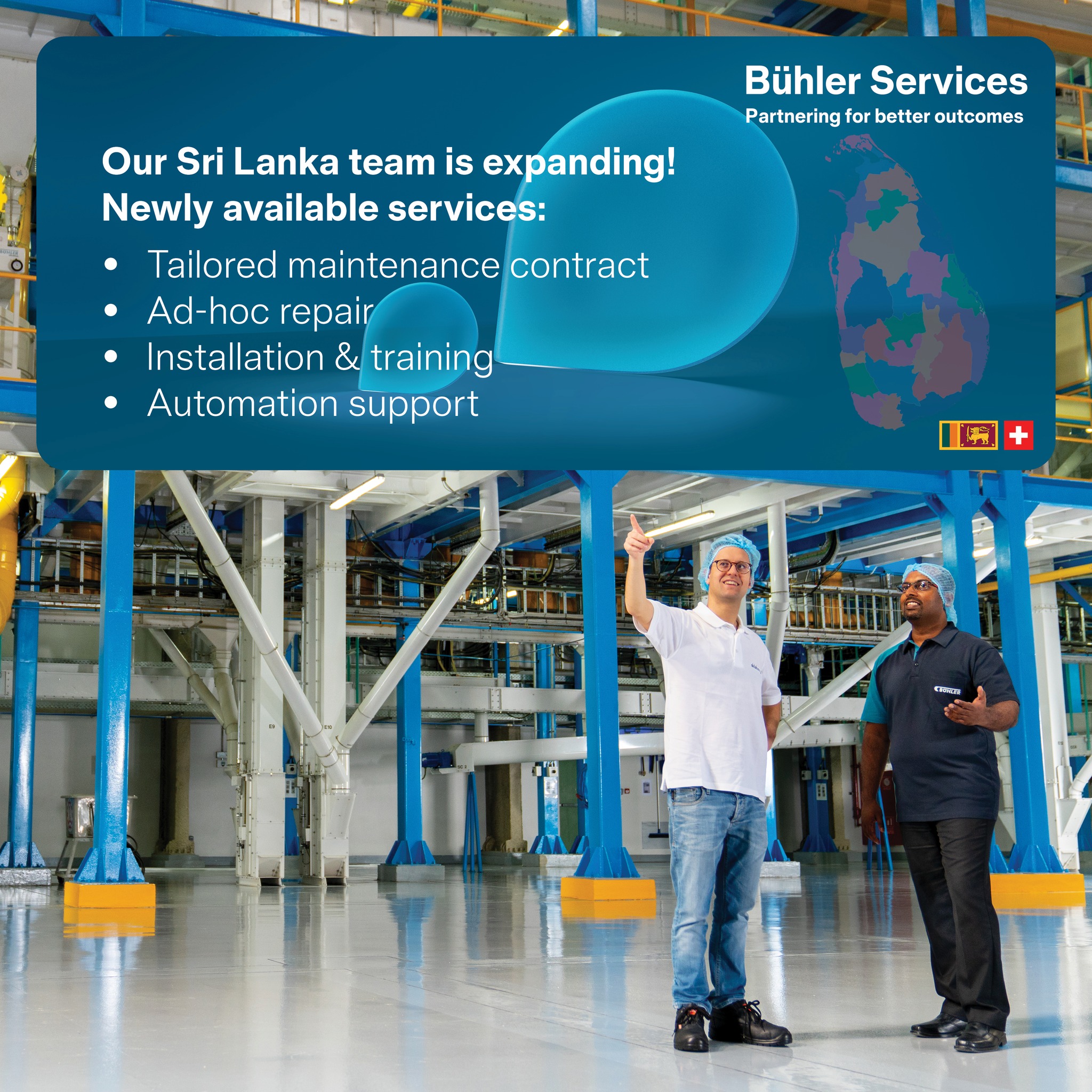 Bühler Group Facebook ad: When minutes of downtime cost thousands, local expertise…