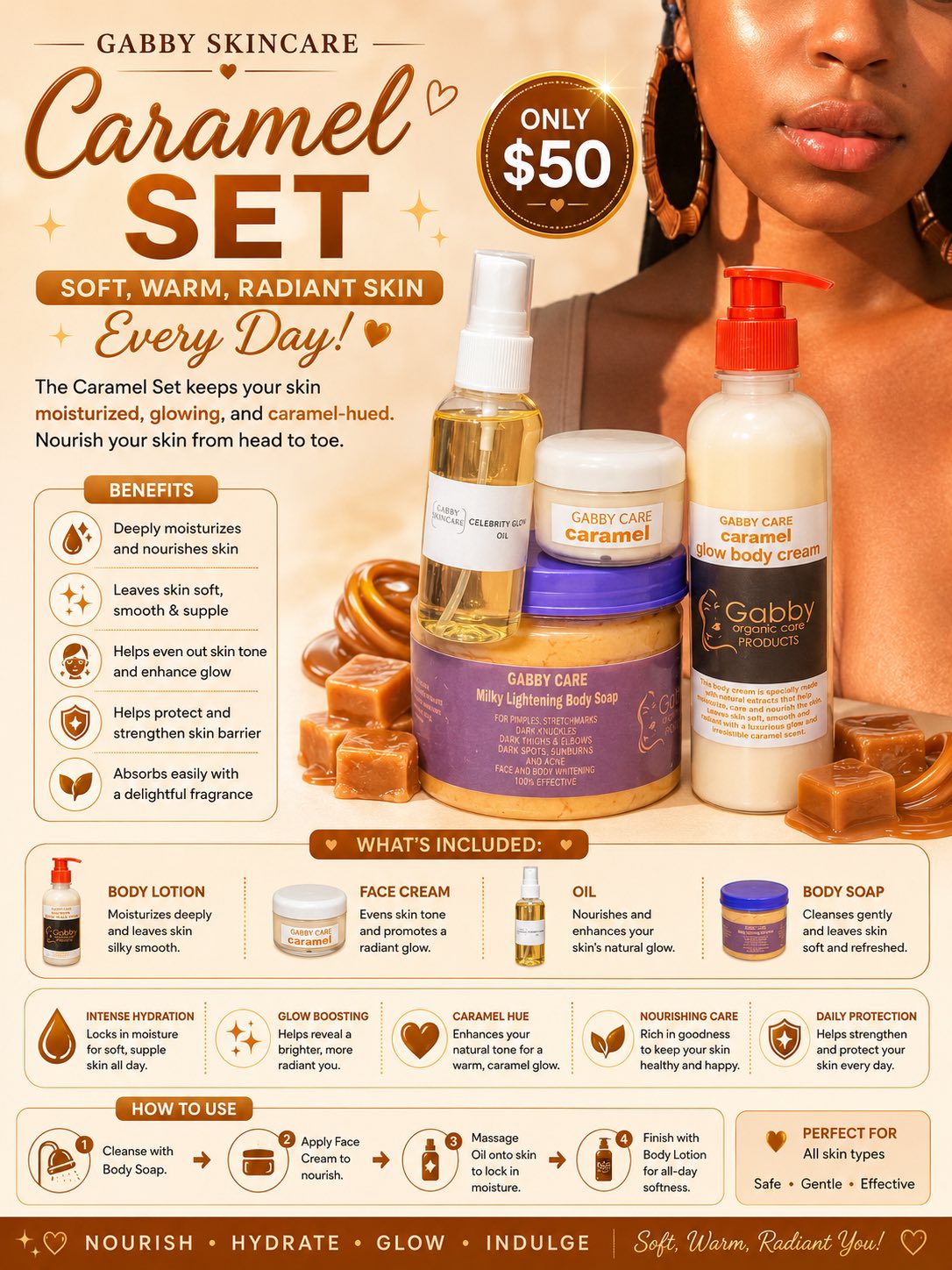 Gabby Organic Skincare Products Facebook ad: We’re located on the 72nd boulevard at Kailondo…