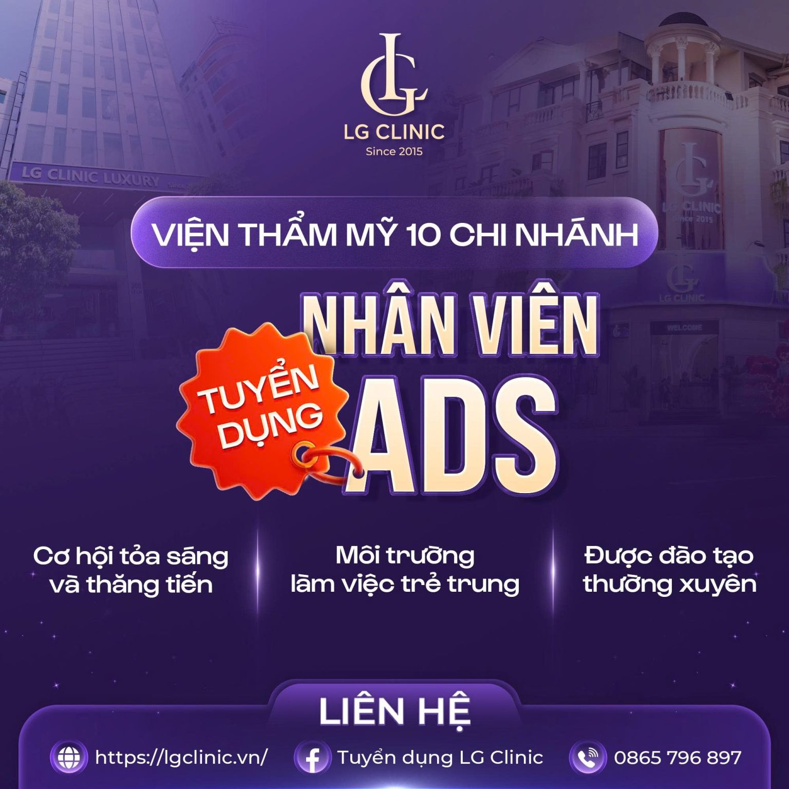 Tuyển Dụng LG Clinic Facebook ad: LG CLINIC, CHUYÊN VIÊN ADS