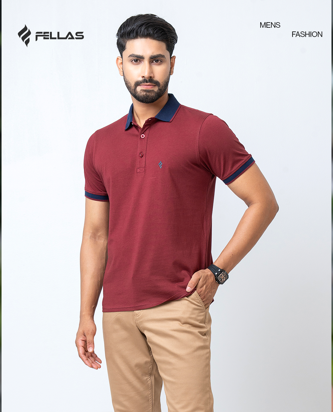 Fellas Fashion Facebook ad: Your Everyday Polo. Maximum Comfort.