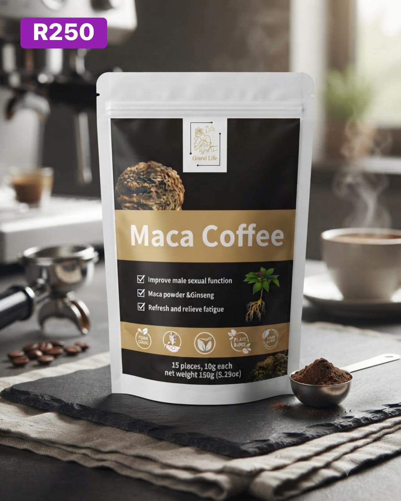 Global Elite Store Facebook ad: MACA COFFEE, UMVUSA NKUNZI