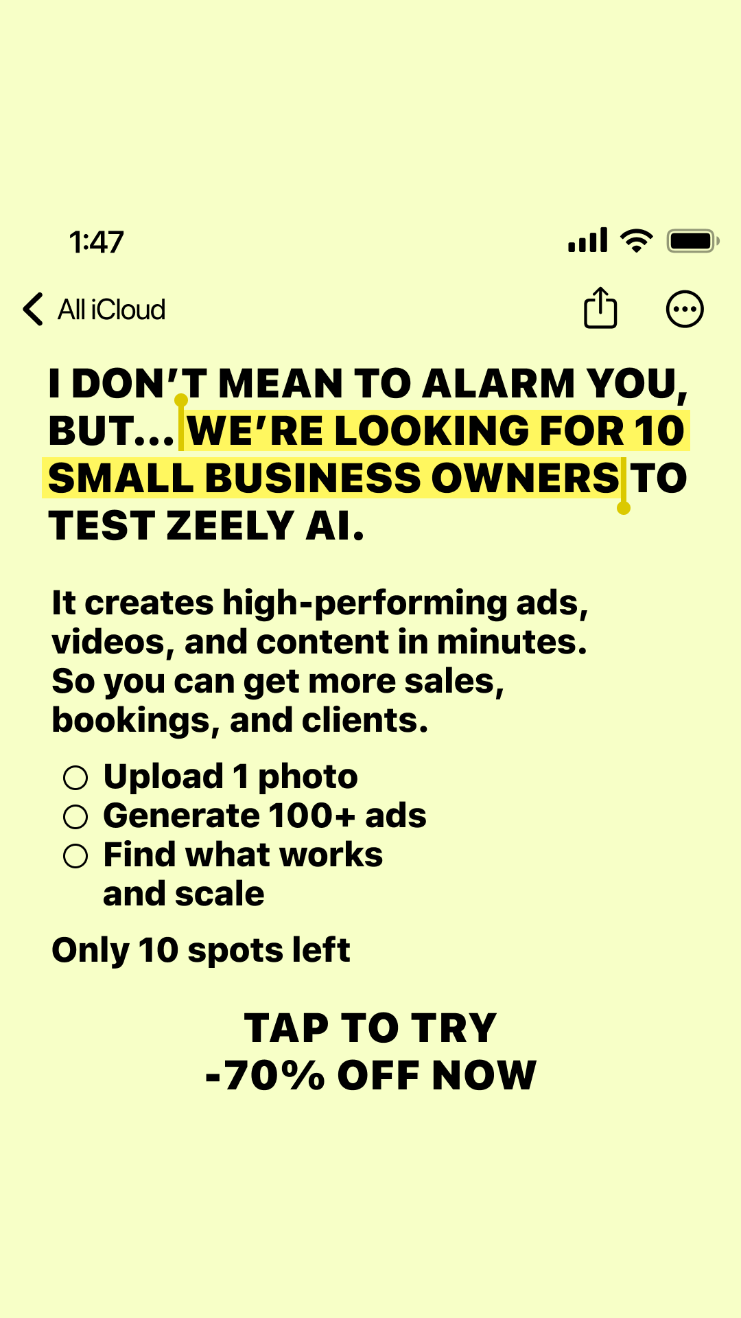Zeely: AI Ads Maker Facebook ad