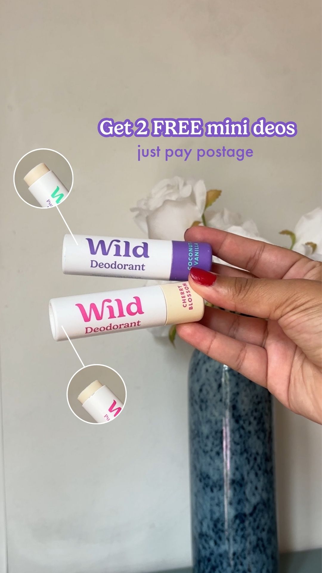 Wild Facebook ad: Try Wild before you buy! Claim your free mini deodorants…