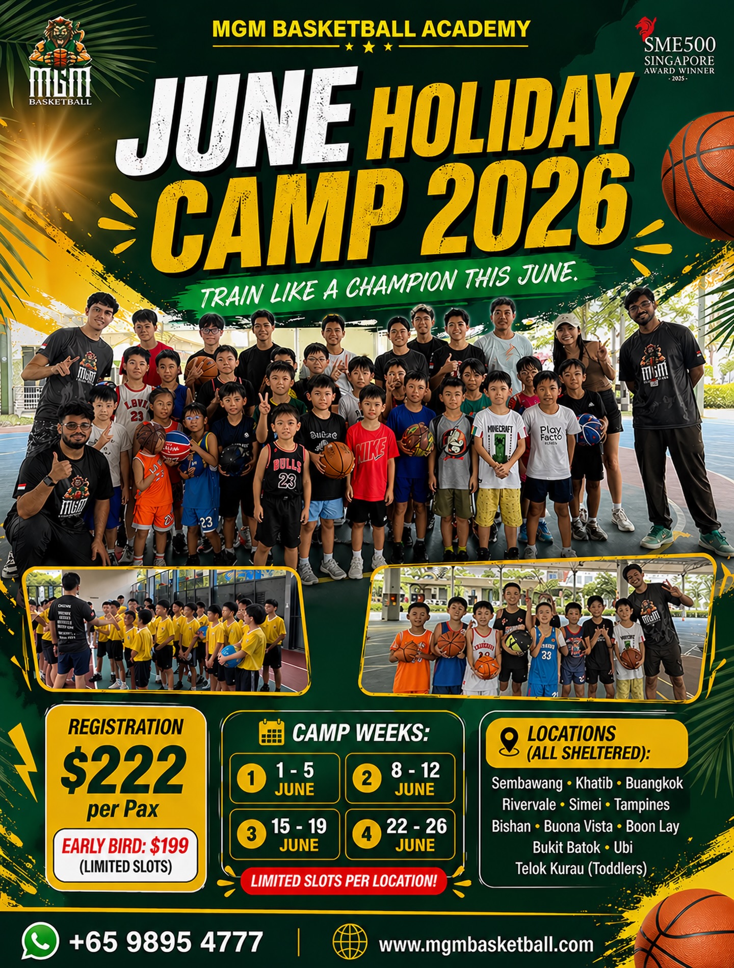 MGM Basketball Academy Facebook ad: JUNE HOLIDAY CAMP 2026 IS NOW OPEN!